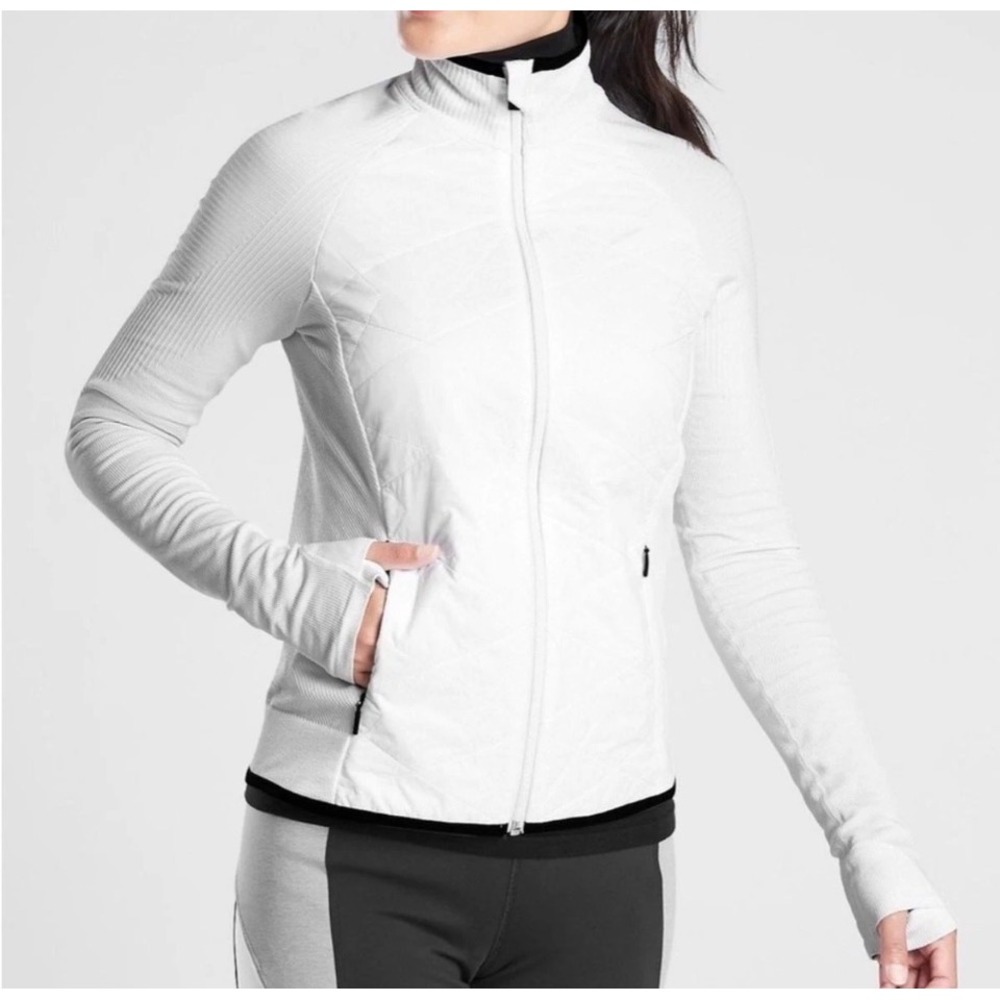 Athleta Flurry Force Insulated Jacket Women XS White Quilted Active Performance